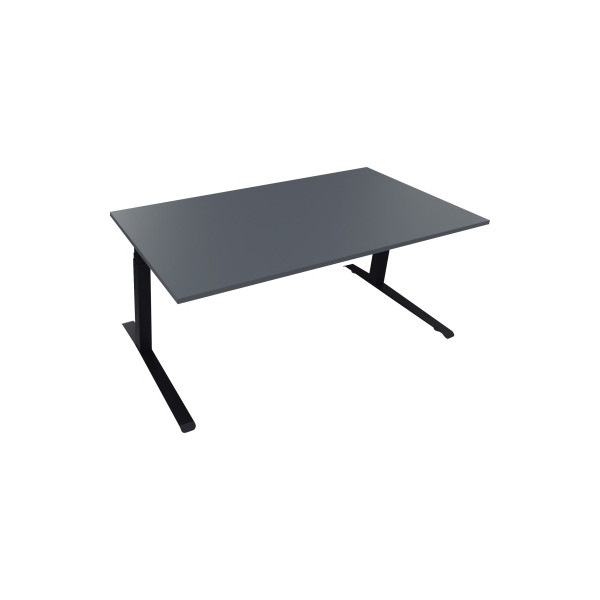 4003969086005 - Sitz-Steh-Schreibtisch All in One 810045182 elektrisch höhenverstellbar 645-1275cm (H) 180x90cm (BxT) rechteckig lavagrau 