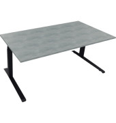 Sitz-Steh-Schreibtisch All in One, elektrisch h&ouml;henverstellbar, 64,5-127,5cm (H), 180x90cm (BxT), rechteckig, beton hell / anthr