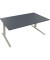 Sitz-Steh-Schreibtisch All in One, elektrisch höhenverstellbar, 64,5-127,5cm (H), 180x90cm (BxT), rechteckig, lavagrau / silbera
