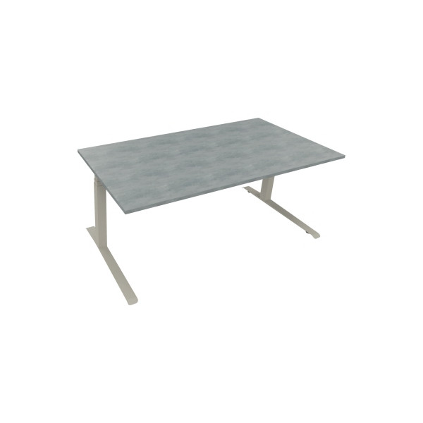 4003969086043 - Sitz-Steh-Schreibtisch All in One 810045283 elektrisch höhenverstellbar 645-1275cm (H) 180x90cm (BxT) rechteckig beton hel