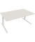 Sitz-Steh-Schreibtisch All in One, elektrisch höhenverstellbar, 64,5-127,5cm (H), 180x90cm (BxT), rechteckig, weiß / weiß