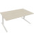 Sitz-Steh-Schreibtisch All in One, elektrisch höhenverstellbar, 64,5-127,5cm (H), 180x90cm (BxT), rechteckig, akazie hell / weiß
