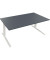 Sitz-Steh-Schreibtisch All in One, elektrisch höhenverstellbar, 64,5-127,5cm (H), 180x90cm (BxT), rechteckig, lavagrau / weiß