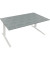 Sitz-Steh-Schreibtisch All in One, elektrisch höhenverstellbar, 64,5-127,5cm (H), 180x90cm (BxT), rechteckig, beton hell / weiß