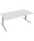 Sitz-Steh-Schreibtisch All in One, elektrisch höhenverstellbar, 64,5-127,5cm (H), 200x80cm (BxT), rechteckig, weiß / silberalumi