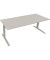 Sitz-Steh-Schreibtisch All in One, elektrisch höhenverstellbar, 64,5-127,5cm (H), 200x80cm (BxT), rechteckig, lichtgrau / silber