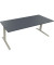 Sitz-Steh-Schreibtisch All in One, elektrisch höhenverstellbar, 64,5-127,5cm (H), 200x80cm (BxT), rechteckig, lavagrau / silbera