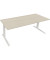 Sitz-Steh-Schreibtisch All in One, elektrisch höhenverstellbar, 64,5-127,5cm (H), 200x80cm (BxT), rechteckig, akazie hell / weiß