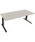 Sitz-Steh-Schreibtisch All in One, elektrisch höhenverstellbar, 64,5-127,5cm (H), 200x80cm (BxT), rechteckig, lichtgrau / weiß