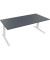 Sitz-Steh-Schreibtisch All in One, elektrisch höhenverstellbar, 64,5-127,5cm (H), 200x80cm (BxT), rechteckig, lavagrau / weiß