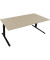 Sitz-Steh-Schreibtisch All in One, elektrisch höhenverstellbar, 64,5-127,5cm (H), 200x90cm (BxT), rechteckig, eiche natur / anth