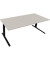 Sitz-Steh-Schreibtisch All in One, elektrisch höhenverstellbar, 64,5-127,5cm (H), 200x90cm (BxT), rechteckig, lichtgrau / anthra