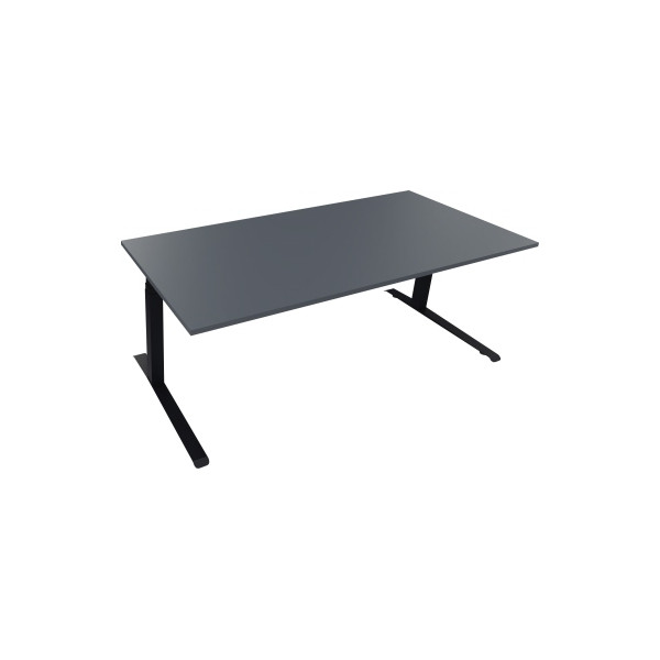 4003969084520 - Sitz-Steh-Schreibtisch All in One 810045782 elektrisch höhenverstellbar 645-1275cm (H) 200x90cm (BxT) rechteckig lavagrau 