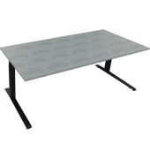 Sitz-Steh-Schreibtisch All in One, elektrisch höhenverstellbar, 64,5-127,5cm (H), 200x90cm (BxT), rechteckig, beton hell / anthr