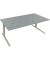 Sitz-Steh-Schreibtisch All in One, elektrisch höhenverstellbar, 64,5-127,5cm (H), 200x90cm (BxT), rechteckig, beton hell / silbe