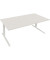 Sitz-Steh-Schreibtisch All in One, elektrisch höhenverstellbar, 64,5-127,5cm (H), 200x90cm (BxT), rechteckig, weiß / weiß