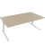 Sitz-Steh-Schreibtisch All in One, elektrisch höhenverstellbar, 64,5-127,5cm (H), 200x90cm (BxT), rechteckig, eiche natur / weiß