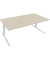 Sitz-Steh-Schreibtisch All in One, elektrisch höhenverstellbar, 64,5-127,5cm (H), 200x90cm (BxT), rechteckig, akazie hell / weiß