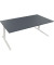 Sitz-Steh-Schreibtisch All in One, elektrisch höhenverstellbar, 64,5-127,5cm (H), 200x90cm (BxT), rechteckig, lavagrau / weiß