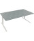 Sitz-Steh-Schreibtisch All in One, elektrisch höhenverstellbar, 64,5-127,5cm (H), 200x90cm (BxT), rechteckig, beton hell / weiß