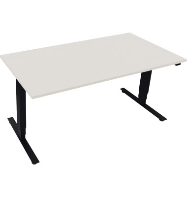 Sitz-Steh-Schreibtisch Move 2.0, elektrisch höhenverstellbar, 62,5-128,5cm (H), 160x80cm (BxT), rechteckig, weiß / anthrazit met