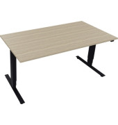 Sitz-Steh-Schreibtisch Move 2.0, elektrisch höhenverstellbar, 62,5-128,5cm (H), 160x80cm (BxT), rechteckig, eiche natur / anthrazit metallic