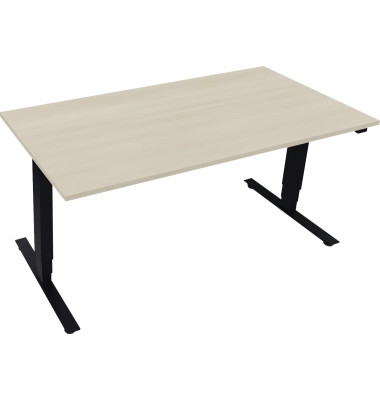 Sitz-Steh-Schreibtisch Move 2.0, elektrisch höhenverstellbar, 62,5-128,5cm (H), 160x80cm (BxT), rechteckig, akazie hell / anthra