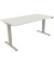 Sitz-Steh-Schreibtisch Move 2.0, elektrisch höhenverstellbar, 62,5-128,5cm (H), 160x80cm (BxT), rechteckig, weiß / silberalumini