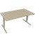 Sitz-Steh-Schreibtisch Move 2.0, elektrisch höhenverstellbar, 62,5-128,5cm (H), 160x80cm (BxT), rechteckig, eiche natur / silber