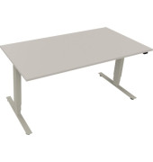 Sitz-Steh-Schreibtisch Move 2.0, elektrisch höhenverstellbar, 62,5-128,5cm (H), 160x80cm (BxT), rechteckig, lichtgrau / silberaluminium