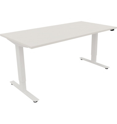 Sitz-Steh-Schreibtisch Move 2.0, elektrisch höhenverstellbar, 62,5-128,5cm (H), 160x80cm (BxT), rechteckig, weiß / weiß