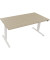 Sitz-Steh-Schreibtisch Move 2.0, elektrisch höhenverstellbar, 62,5-128,5cm (H), 160x80cm (BxT), rechteckig, eiche natur / weiß