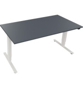 Sitz-Steh-Schreibtisch Move 2.0, elektrisch höhenverstellbar, 62,5-128,5cm (H), 160x80cm (BxT), rechteckig, lavagrau / weiß