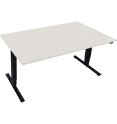 Sitz-Steh-Schreibtisch Move 2.0, elektrisch höhenverstellbar, 62,5-128,5cm (H), 160x90cm (BxT), rechteckig, weiß / anthrazit metallic