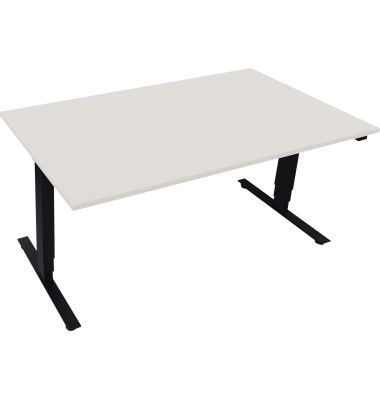 Sitz-Steh-Schreibtisch Move 2.0, elektrisch höhenverstellbar, 62,5-128,5cm (H), 160x90cm (BxT), rechteckig, weiß / anthrazit met