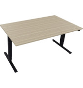 Sitz-Steh-Schreibtisch Move 2.0, elektrisch höhenverstellbar, 62,5-128,5cm (H), 160x90cm (BxT), rechteckig, eiche natur / anthrazit metallic