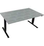 Sitz-Steh-Schreibtisch Move 2.0, elektrisch höhenverstellbar, 62,5-128,5cm (H), 160x90cm (BxT), rechteckig, beton hell / anthrazit metallic