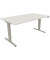 Sitz-Steh-Schreibtisch, elektrisch höhenverstellbar, 62,5-128,5cm (H), 160x90cm (BxT), rechteckig, weiß / silberaluminium