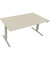 Sitz-Steh-Schreibtisch, elektrisch höhenverstellbar, 62,5-128,5cm (H), 160x90cm (BxT), rechteckig, akazie hell / silberaluminium