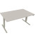 Sitz-Steh-Schreibtisch, elektrisch höhenverstellbar, 62,5-128,5cm (H), 160x90cm (BxT), rechteckig, lichtgrau / silberaluminium