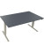 Sitz-Steh-Schreibtisch, elektrisch h&ouml;henverstellbar, 62,5-128,5cm (H), 160x90cm (BxT), rechteckig, lavagrau / silberaluminium
