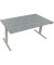 Sitz-Steh-Schreibtisch, elektrisch höhenverstellbar, 62,5-128,5cm (H), 160x90cm (BxT), rechteckig, beton hell / silberaluminium