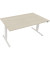 Sitz-Steh-Schreibtisch, elektrisch höhenverstellbar, 62,5-128,5cm (H), 160x90cm (BxT), rechteckig, akazie hell / weiß