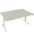 Sitz-Steh-Schreibtisch, elektrisch höhenverstellbar, 62,5-128,5cm (H), 160x90cm (BxT), rechteckig, lichtgrau / weiß