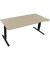 Sitz-Steh-Schreibtisch, elektrisch h&ouml;henverstellbar, 62,5-128,5cm (H), 180x80cm (BxT), rechteckig, eiche natur / anthrazit metal