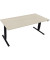Sitz-Steh-Schreibtisch, elektrisch h&ouml;henverstellbar, 62,5-128,5cm (H), 180x80cm (BxT), rechteckig, akazie hell / anthrazit metal