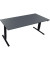 Sitz-Steh-Schreibtisch, elektrisch h&ouml;henverstellbar, 62,5-128,5cm (H), 180x80cm (BxT), rechteckig, lavagrau / anthrazit metallic