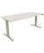 Sitz-Steh-Schreibtisch, elektrisch h&ouml;henverstellbar, 62,5-128,5cm (H), 180x80cm (BxT), rechteckig, wei&szlig; / silberaluminium