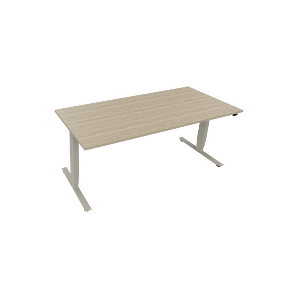 4003969087224 - Sitz-Steh-Schreibtisch 810046771 elektrisch höhenverstellbar 625-1285cm (H) rechteckig eiche natur   silberaluminium 400396