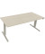 Sitz-Steh-Schreibtisch, elektrisch h&ouml;henverstellbar, 62,5-128,5cm (H), 180x80cm (BxT), rechteckig, akazie hell / silber